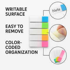 Transparent Sticky Notes, Self-Adhesive Waterproof Clear Sticky Note Pads, Multicolor - 100 Pcs