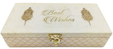 Designer Wodden Fancy Shagun Gift Boxes For Wedding, Shagun Cash Box Or Money Box With Mgi Printing For Wedding, Engagement, Holi, Diwali, Baby Showers, Colour - Gold, Pack Of 2