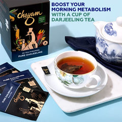 Chayam Premium Black Tea Combo Pack Of 2 X 20 Tea Bags - Pure Darjeeling + Warm Assam Tea | Rich In Antioxidants, Low Caffeine, Gluten Free