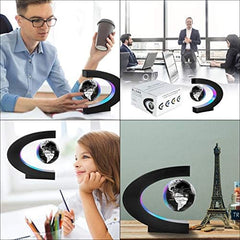 Magnetic Levitation Floating World Map Globe With C Shape Base, Best Business Men Gift, Floating Globe With Led Lights, Students & Teacher Birthday Gift, Pack Of 1