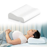 Memory Foam Cervical Pillow, Orthopedic Pillow, Standard Size - 19 X 11 Inch | White Pillow, Neck Support Pillow For Sleeping, Neck & Shoulder Pain | Removable Zipper Cover - Pack Of 1