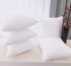 Microfiber Cushion Pillow, Durable Sofa Pillow For Home Décor, White - 18 X 18 Inch | Sofa Cushions, Furniture Pillow, Lightweight, Easy To Maintain, Soft Cushion Filler - Set Of 5