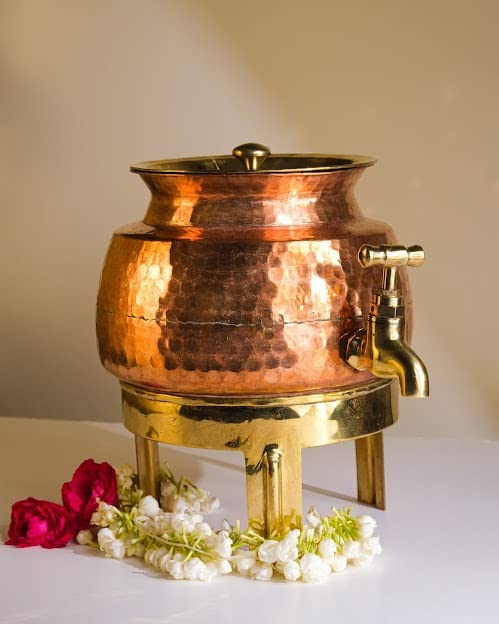 Pure Copper Water Dispenser (Matka), 10 Liters | Leak Proof Water Container Pot With Tap For Ayurvedic Health Benefits Pure Copper Water Dispenser (Matka), 10 Liters | Leak Proof Water Container Pot With Tap For Ayurvedic Health Benefits