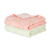 Doctor Towels, Banana Floral Bath Towel 1200 Gsm | Super Soft & High Absorbency Towels For Sensitive Skin, Quick Dry Large Size Bath Towel (Coral & Pastel Green) - Pack Of 2