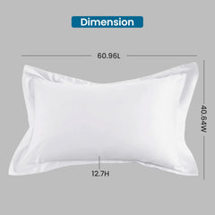Microfiber Bed Pillow, Ultra Soft Bed Pillows For Side, Front & Back Sleepers - 60.96 L X 40.64 W X 12.7 H | Hotel Flange Pillows For Sleeping - White, Luxurious Pillow For Bed - Set Of 1