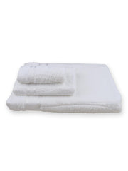 Ramraj Cotton Bamboo Terry Bath, Hand & Face Towel 850 Gsm | Quick Dry & Anti Microbial Combo Towel (White) - Set Of 3