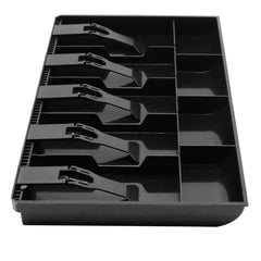 Abs Plastic Cash Tray - 5 Cash, Bills & 4 Coin Compartment Cash Drawer Safe Box, Special Feature - Compact, Colour - Black