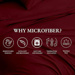 Microfiber Plain Marron Bed Sheet Include Pillow Cover, Ultra Soft - 108x108 Inches | Good For Home, Hotel, Villa, Resort & Guest House Bedsheets For King