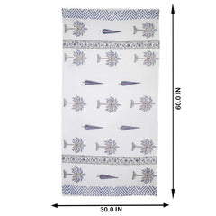 Texstylers 100% Cotton Waffle Weave Bath Towel 1200 Gsm | Soft, Quick Dry, Lightweight & Absorbent Large Size Spa Towel For Bathroom, Gym, Travel (Blue Floral) -Pack Of 4