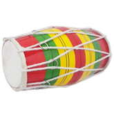 Baby Size 13 Inch Dholak For Kids Or Decoration - Multicolor | Perfectly Symmetric Round Dholak - Dholak For Festival, Wedding, Satsang | Punjabi Dhol Drum, Housewarming Gifts