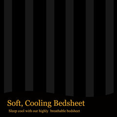 Plain Double Bedsheet For Queen Size With 2 Pillow Covers - 90 X 95 Inches, Black | Wrinkle Resistant & Soft Skin Safe | All Season Comfort Fabric