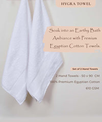 Rangoli Soft Absorbent Durable Towels Earthly Egyption Cotton Plush Oversized Small Size Bath Towel 600 Gsm (White)- Pack Of 2