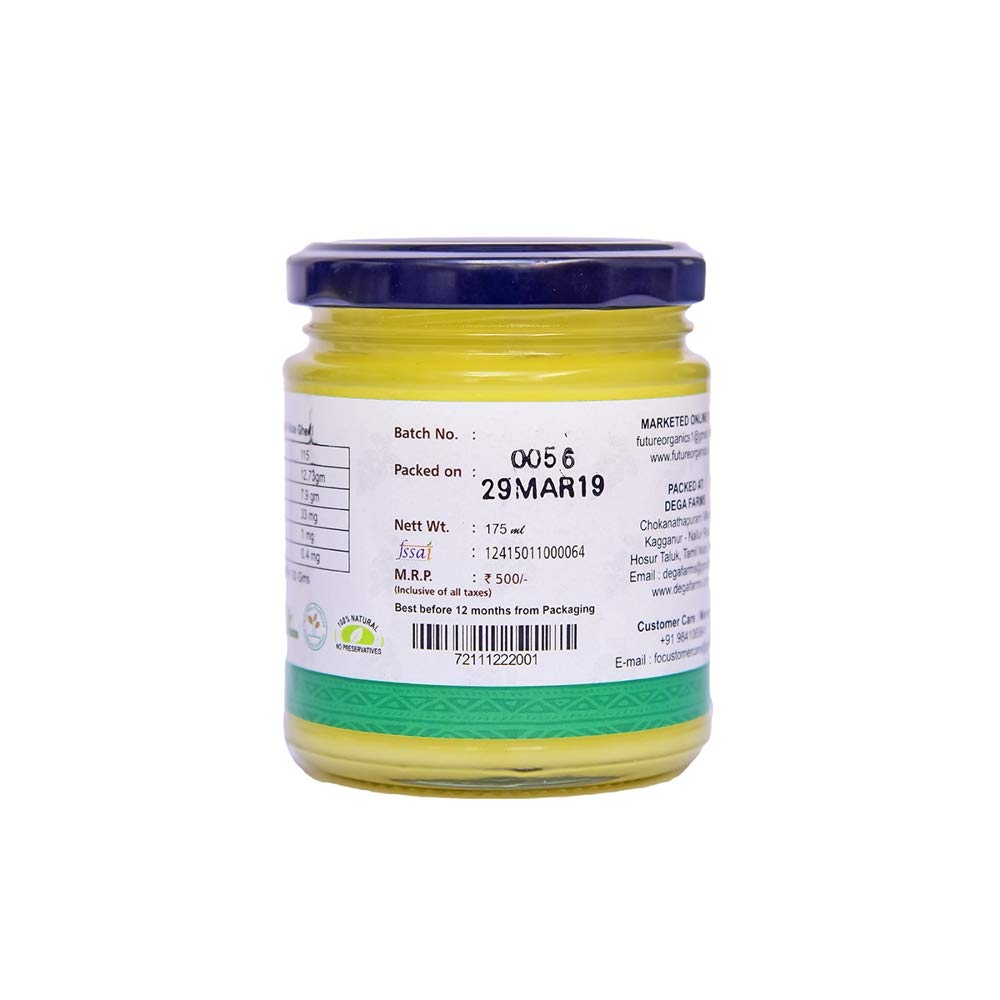 Natural Premium Desi Gir Cow Moringa Ghee By Future Organics | High In Vitamins A, D & Healthy Bilona Method Desi Ghee Good For Halwas | (175ml) 5.9 Ounce | Jar Pack Natural Premium Desi Gir Cow Moringa Ghee By Future Organics | High In Vitamins A, D & Healthy Bilona Method Desi Ghee Good For Halwas | (175ml) 5.9 Ounce | Jar Pack