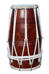 Special Half Rassi Sheesham Wood Dholak Drum - Dark Brown | Perfectly Symmetric Round Dholak, Nut & Bolt Tuned - Very Easy To Tune, Dholki Musicals Instrument