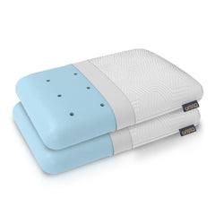 Advance Gel Blended Memory Foam Pillow, For Pain Relief, White, Standard Size - 20 X 13 X 4 Inch | For Neck & Shoulder Pain Relief | Orthopedic Pillow For Back & Stomach Sleepers - Pack Of 2