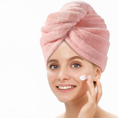 Fezora Hair Towel Wrap For Women-Quick Drying Microfiber Towel For Hair With Elastic Loop For Tying-Super Absorbent Head Towels Wrap For Ladies Hair Turban (Orange)