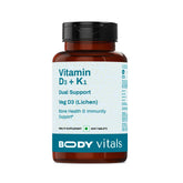 Body Vitals Vitamin D3 + K27 For Bone Health & Immune Support For Men & Women | 60 Tablets 100gm 0.2lbs