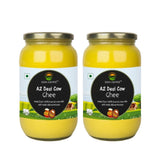 100% Pure 2 Cow Desi Ghee By Soni Farms | Traditional Bilona Method Healthy Pure Desi Ghee Good For Cooking | 2 Litre (1 Litre * 2) 67.6 Ounce | Jar Pack