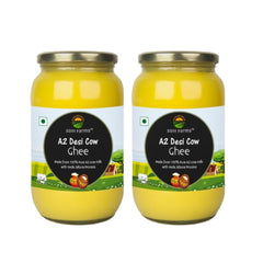 100% Pure 2 Cow Desi Ghee By Soni Farms | Traditional Bilona Method Healthy Pure Desi Ghee Good For Cooking | 2 Litre (1 Litre * 2) 67.6 Ounce | Jar Pack