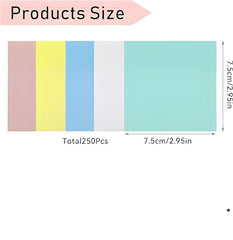 250 Sheets Colorful Transparent Sticky Notes – 5 Pads | Writable & Waterproof, Aesthetic Sticky