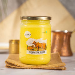 100% Natural Desi Cow Ghee By Vediko Origins | Natural & Healthy Sahiwal Breed Cow'S Milk Boost Your Energy With Premium & Traditional Ghee | (500ml) 16.9 Ounce | Jar Pack