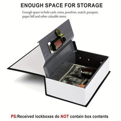 Label Book Locker Dictionary Stainless Steel Hidden Safe Jewellery Box, Cash Locker For Home & Office (18 X 12 X 5.5 Cm) Colour - Black, Lock Type - Combination