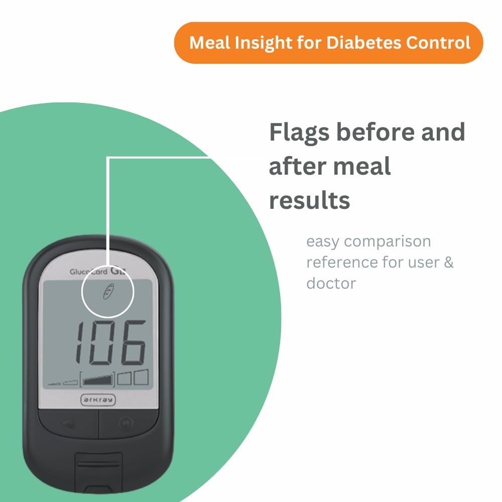 Arkray Glucocard G+ Advance Glucometer Machine | Free 100 Test Strips + 25 Trustlet Lancet Combo Arkray Glucocard G+ Advance Glucometer Machine | Free 100 Test Strips + 25 Trustlet Lancet Combo