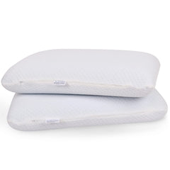 Cervical Memory Foam Pillow, For Neck Pain Relief, White, Standard Size - 23 L X 14.5 W X 4 H Inch | Neck & Head Support, Orthopedic Pillow, Washable Cover | Contour Pillow - Pack Of 2