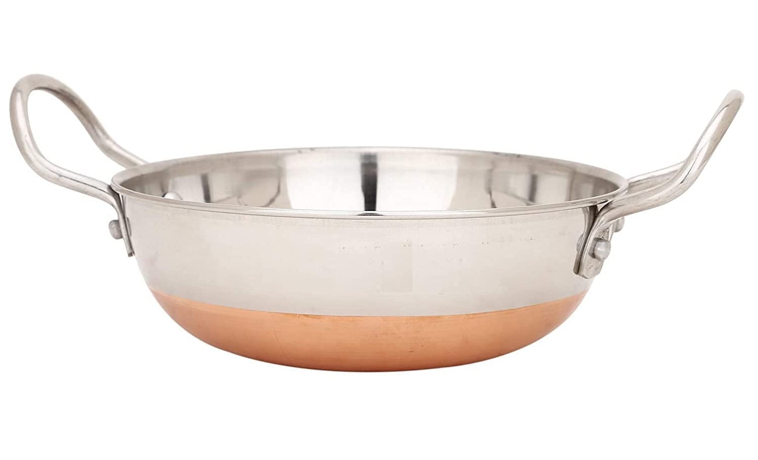Stainless Steel Copper Bottom Kadhai 3 Liters + 4 Liters - Bottom Pot Pans For Frying - Copper Bottom | Attractive Color & Design Stainless Steel Copper Bottom Kadhai 3 Liters + 4 Liters - Bottom Pot Pans For Frying - Copper Bottom | Attractive Color & Design