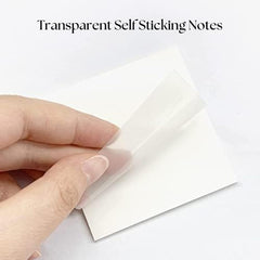 100 Sheets Transparent Sticky Notes Set 3 X 3 Inch | Material Office Stationery - Pack Of 2 Pcs