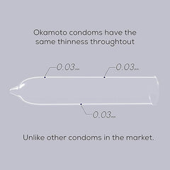 Okamoto Condom | Thinnest Premium Japanese Condoms 0.03 Mm Thin | 003 Platinum (Pack Of 1)