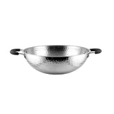 High Grade Stainless Steel Hammered Kadhai 28 Cm - Silver, 4 Liters | Easy To Clean & Dishwasher Safe