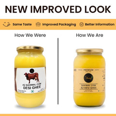 Organic Sahiwal Cow A2 Desi Ghee By Shahji | High In Protein Fiber & Nutrients Healthy Desi Ghee For Improves Digestion | (1 Litr) 33.8 Ounce | Jar Pack