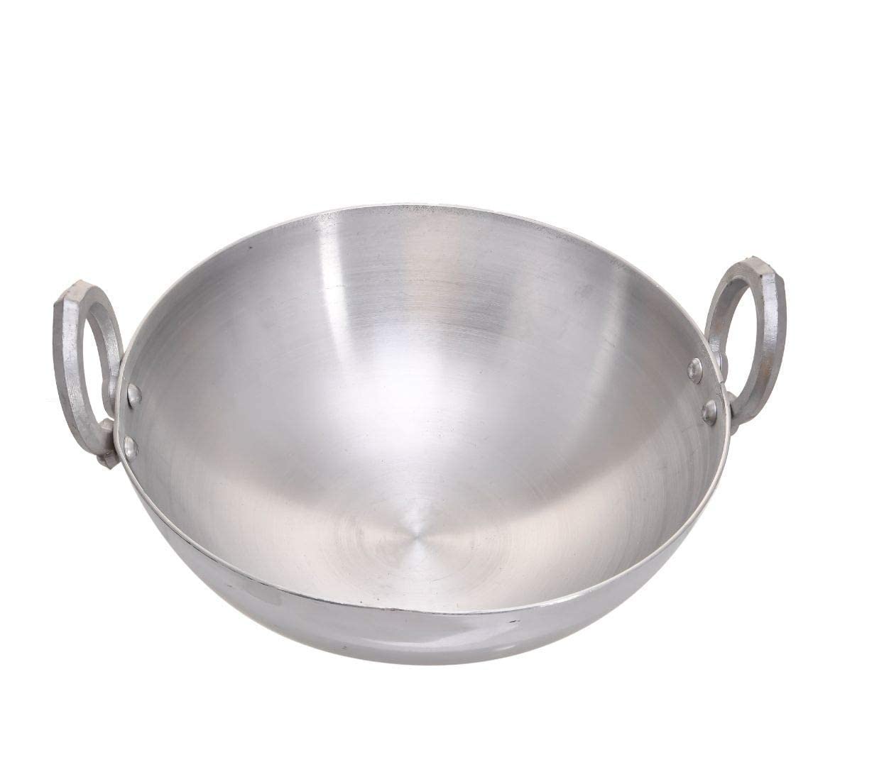 Silver Aluminium Heavy Base Kadhai With Handle - 3 Liters | Kadai With Handle For Kitchen - Deep Frying Kadai Silver Aluminium Heavy Base Kadhai With Handle - 3 Liters | Kadai With Handle For Kitchen - Deep Frying Kadai