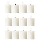 WHITE PILLAR CANDLE 2 INCH PACK OF 12 | PERFECT FOR BIRTHDAY HOME DECOR CANDLES
