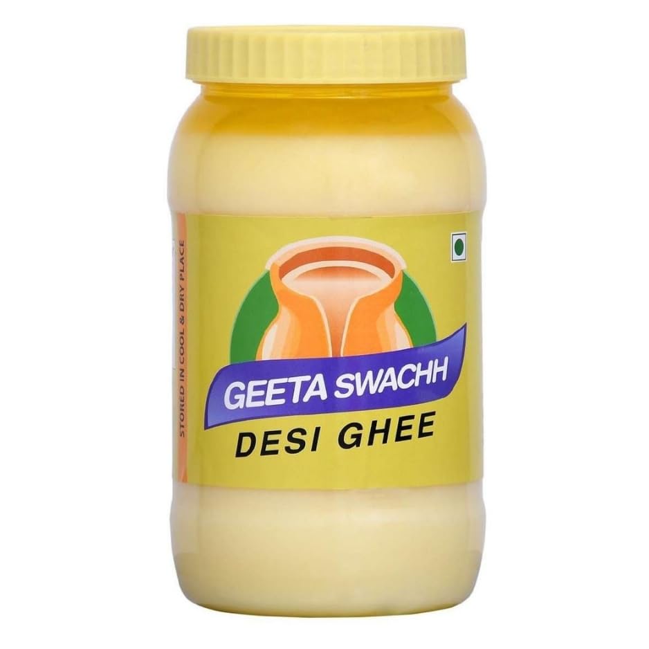 Organic Buffalo Desi Ghee By Geeta Swachh | Natural & Healthy Curd-Churned Desi Ghee Good For Desserts | (2 Litre) 67.6 Ounce | Jar Pack