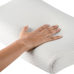 Memory Foam Pillows, For Neck Pain Relief, Cervical Pillow, White | Orthopedic Contour Pillow, For Neck & Shoulder Pain | Ortho Pillow, Washable, For Head, Back, Neck Uses - Set Of 4