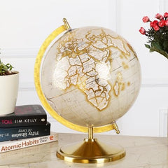 Globe World 10 Inch Dia With Sturdy Gold Stand For Gifting, Home Decor, Office Table, Study Table, Special Occasions & Geography Learning For Boys & Girls, Pack Of 1