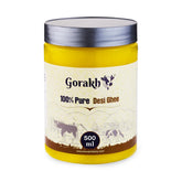 Premium Desi Ghee By Gorakh | Good Source Of Protein Fiber Healthy & Nutritious Desi Cow Ghee Perfect For Moisturizes Skin | 500ml 16.9 Ounce | Jar Pack