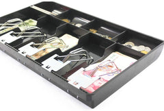 Abs Plastic Cash Drawer Organizer Tray, Cashier Drawer Box With Coin Slot, Bill Counter Cash Box With 5 Bills 4 Coins For Petty Cash Money Storage Box, Special Feature - Locking