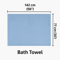 Nive Home Linens Microfiber Bath Towel 800 Gsm | Self Design, Ultra Soft, Super Absorbent, Quick Dry (Gray & Teal)- Pack Of 2