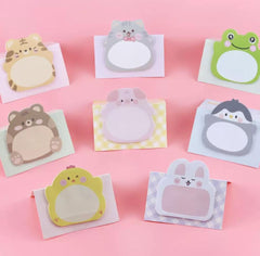Animal Shape Sticky Note Pads Self-Stick Notes School Accessories For Kids (Multicolor Pack Of 4)