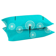 Super King Size Bedsheets With 2 Large Pillow Covers - 108 X 108 Inches, Aqua & Black | Luxury Soft Brushed Glace Cotton - Long Lasting & Wrinkle Free | 3 Pcs Set