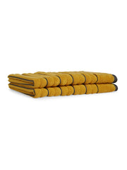 Spaces 100% Cotton Hand Towel 400 Gsm | High Loft Ribbed Texture High Absorbency Hand Towel -Mustard
