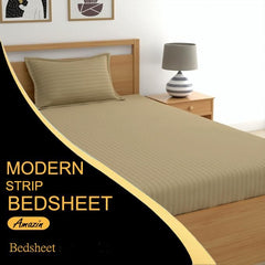 Glace Cotton 1 Single Bedsheet With 1 Pillow Cover - 60 X 90 Inches, Beige | Comfort Fabric Bedsheet Home, Hotel & Guest House