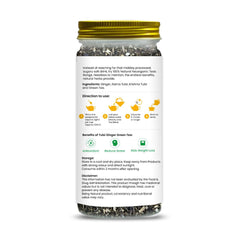 Neuwganic Tulsi Ginger Green Tea - 100gm, 3.5 Ounce, 50 Cups | Refreshing Blend Of Rama Tulsi, Ginger & Green Tea - Improves Digestion, Aids Weight Loss | Gluten Free, No Preservatives