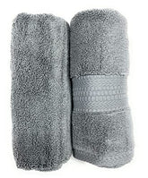 Bombay Dyeing Ultrx Zero Twist Plain Cotton Hand Towel 400 Gsm (Grey)- 2 Piece