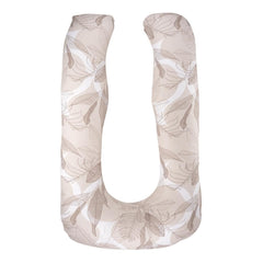 Pregnancy Pillow, U Shaped Pillow, Maternity Pillow For Sleeping - Light Brown | Mekko Printed, 100% Cotton Pillow For Pregnant Mothers With Breathable & No Heat Fabric - Full Body Support