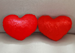Plush Heart-Shaped Decorative Cushions, Soft Red Valentine Pillows, Red - 12 X 10 Inch | Versatile Use - For Sofa, Thoughtful Gifts For Special Occasions & Celebrations - Set Of 2