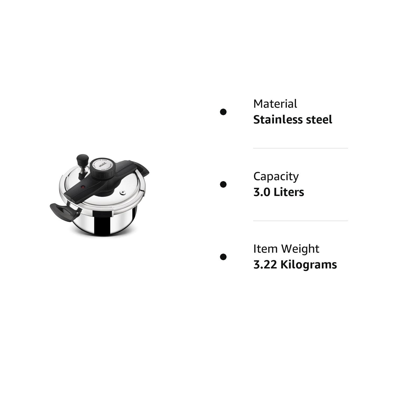 Versatile Triply Stainless Steel Pressure Cooker | Induction Based Cooker, Outer Lid Pressure Cooker, 3 Liters Versatile Triply Stainless Steel Pressure Cooker | Induction Based Cooker, Outer Lid Pressure Cooker, 3 Liters
